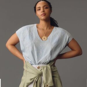 Anthropologie Light Blue Top